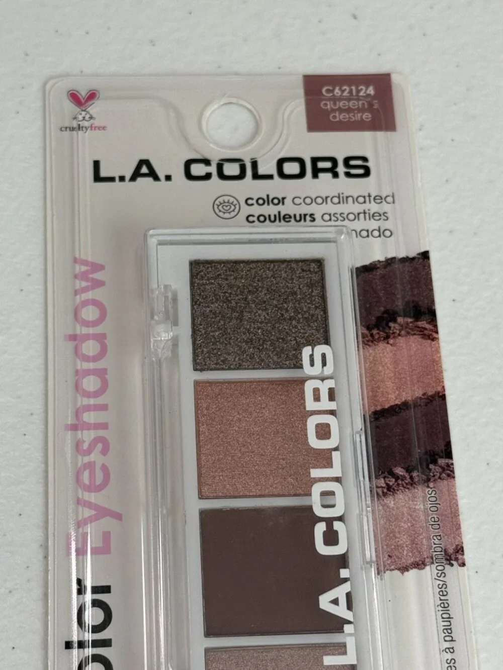 L.A. Colors 4 Color Eyeshadow Palette Queen's Desire C62124 New